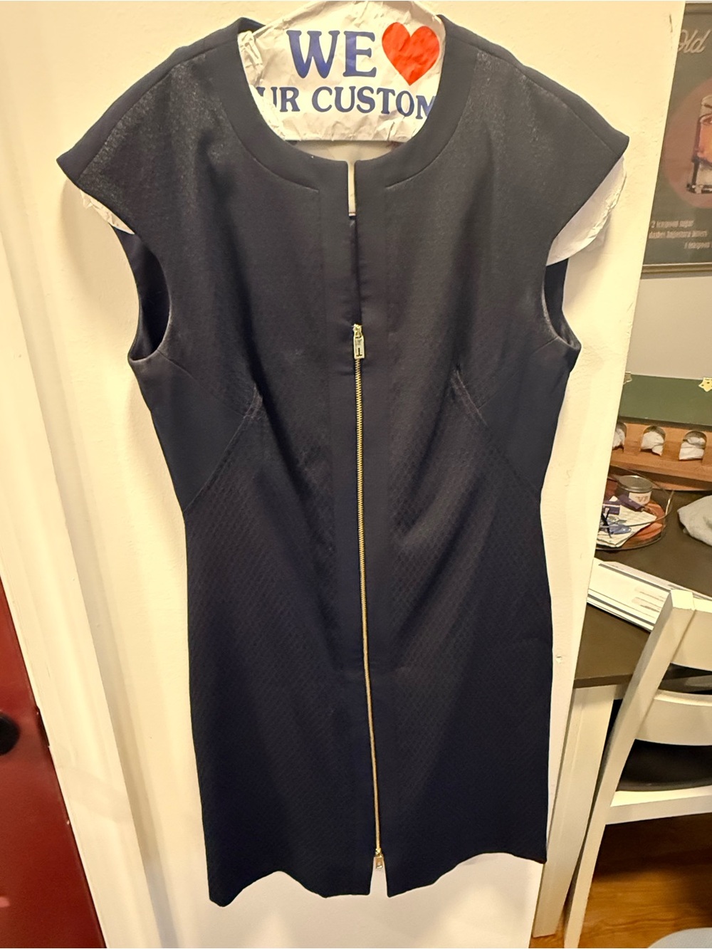 Ted Baker Kayli structured front zip dress - size 2